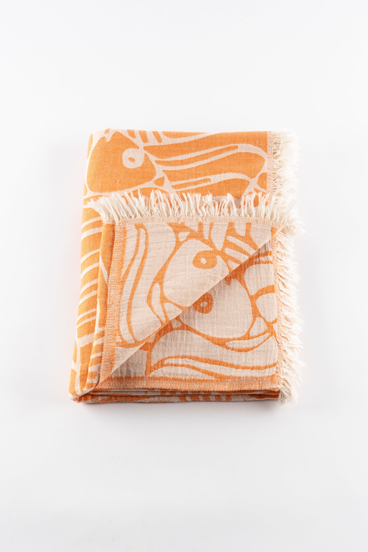 Turkish Cotton Fish Throw Blanket - Aegean Breeze – Coccinella