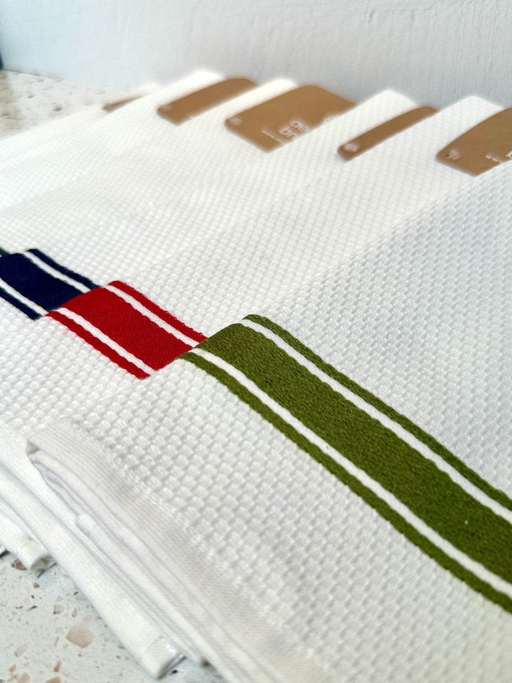 Stripe Kitchen Towel - White